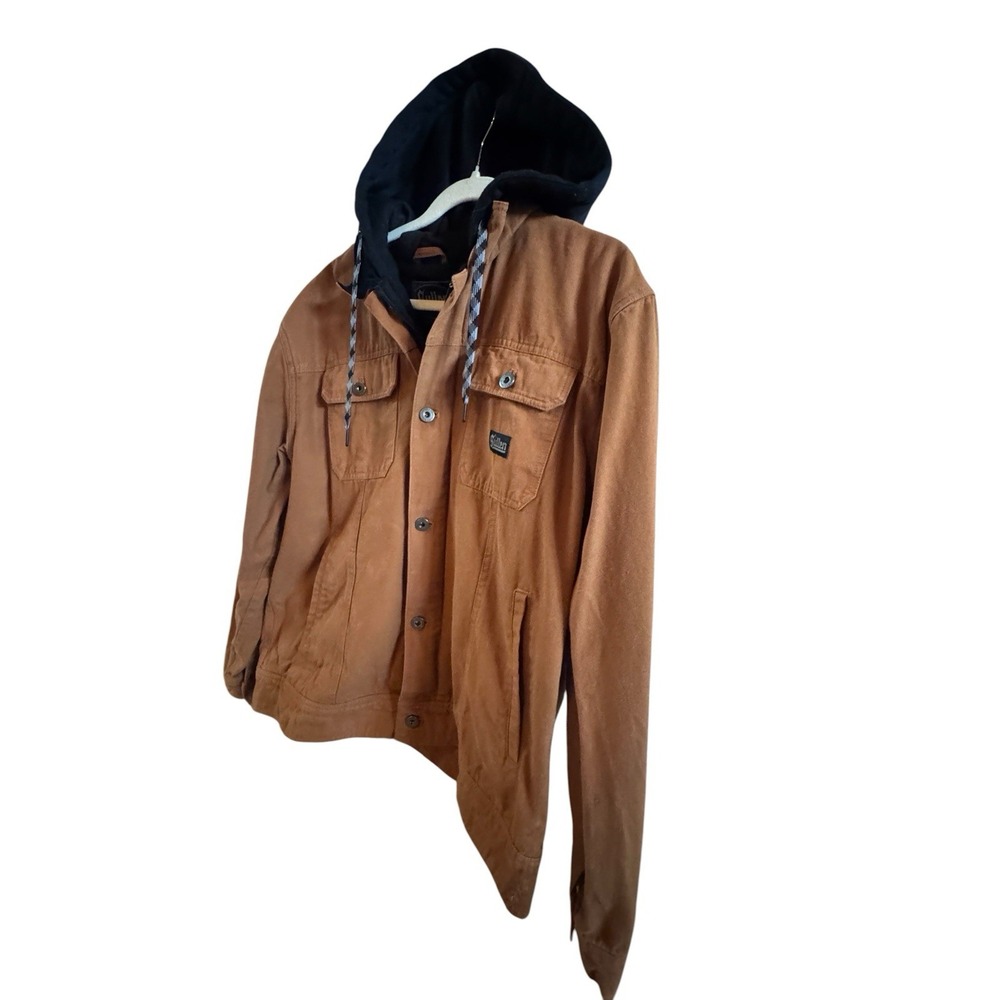 Sullen Art Collective Brown Survivalist Duck Canvas Jacket XL Black Hoodie *Flaw - Picture 3 of 10